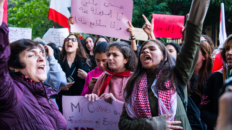 Hundreds march in Beirut against sexual violence and harassment. December 7, 2019. (Eleonora Gatto/The Public Source)