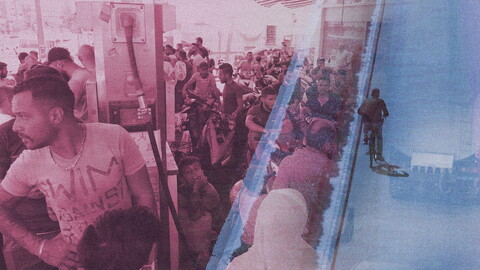 تركيب صور من فترة ازمة المحروقات في لبنان خلال صيف ٢٠٢١