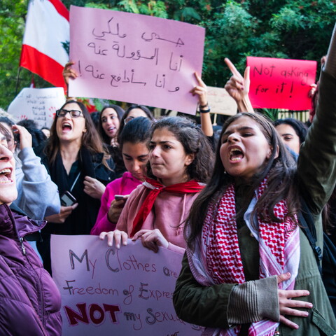 Hundreds march in Beirut against sexual violence and harassment. December 7, 2019. (Eleonora Gatto/The Public Source)
