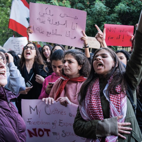Hundreds march in Beirut against sexual violence and harassment. December 7, 2019. (Eleonora Gatto/The Public Source)