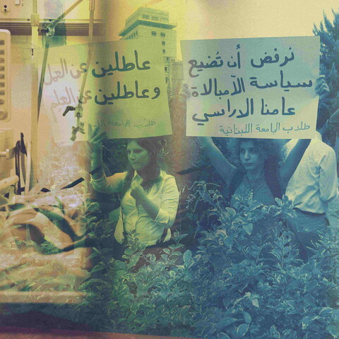 Composite of images taken at a hospital in Lebanon and of protests organized by Lebanese University students. Photos taken on October 19, 2021 and October 25, 2011, by Marwan Tahtah. (The Public Source)