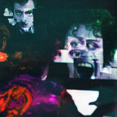 Composite of images provided by Zoukak of their performance of the Rave Empire in France.