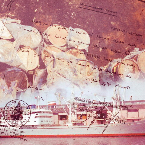 A composite of a forged document claiming the successful incineration of the toxic waste, the Radhost motorship, and the toxic barrels. (Photos © ShipSpotting/Wolfgang Kramer & © Dr. Pierre Malychef from Lab of False Witnesses for Ecotoxicological Research and Communication) 
