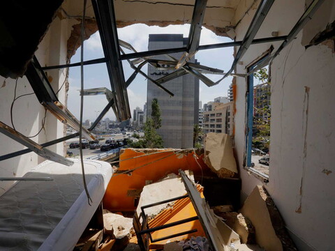 Inside the ruins of a building in Gemmayzeh. August 2020. (Marwan Tahtah/The Public Source)