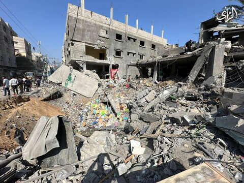 A photo showing extreme destruction of civilian infrastructure.