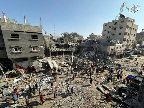 A photo showing extreme destruction of civilian infrastructure.