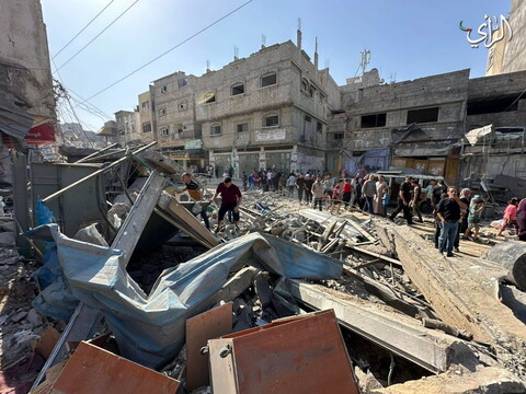 A photo showing extreme destruction of civilian infrastructure.