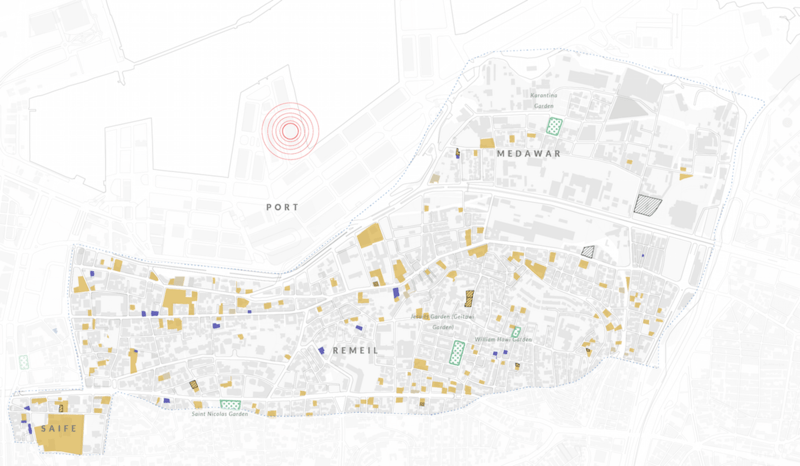 Beirut map of demolitions