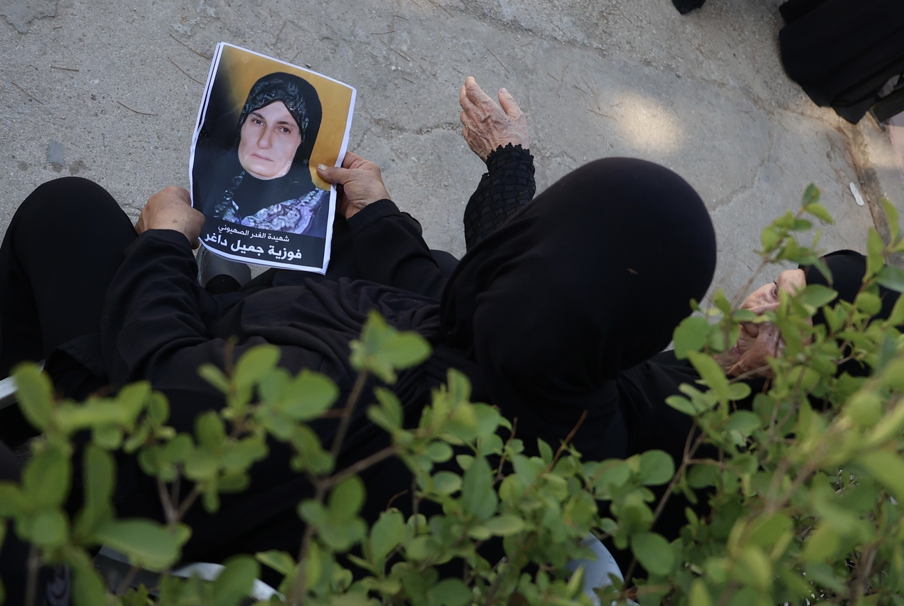 Woman at funeral