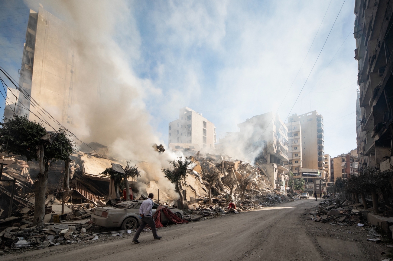 Damaged buildings in Dahieh