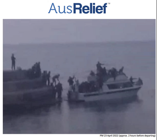 The report by AusRelief Sons of Lebanon Submarine Mission shows images of the migrant boat taken two hours before its departure. 