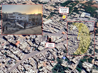 An image from SunCalc showing the position and path of the sun at the mosque site on the date of the attack around the Al Omari mosque.