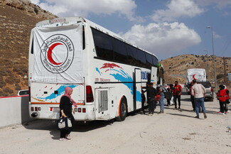 Syrian Red Crescent Buses at Masnaa
